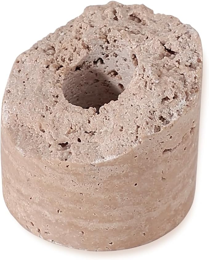 Travertine Candle Holder - Handmade Marble Candlestick Holder for Taper Candle - Vintage Small Stone Candle Sticks Holder Decor for Table Centerpieces, Wedding, Party, Fits 3/4 Inch Thick Candle