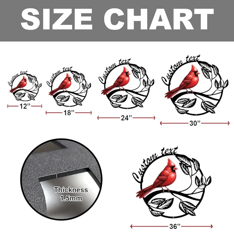 Personalized Name Garden Cardinal Metal Signs, Custom Family Name Yard Decor for Outdoor Outside, Cardinal Lawn Patio Stake Gardening Enthusiasts Grandmothers Gift