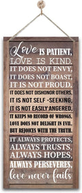 1 Corinthians 13:4-8 Inspirational Hanging Wood Decor Sign, Printed Wood Sign, Love is Patient, Love is Kind Quote, Hanging Bible Verses Woods Wall Signs, Rustic Home Decor Signs, Christian Gift