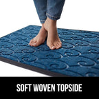 GORILLA GRIP 100% Waterproof All-Season WeatherMax Doormat, US Designed Natural Rubber, Stain and Fade Resistant, Low Profile Indoor Outdoor Door Mats, Easy Clean Patio Mat, 17x29, Ocean Blue Waves