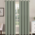 H.VERSAILTEX Room Darkening Curtains for Living Room Light Reducing Thermal Insulated Window Treatment Panels/Drapes Grommet Top 2 Panels Sea Grass - 52 x 84 Inches