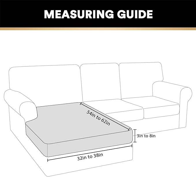 PrinceDeco Sectional Couch Covers Velvet Couch Cover for Dogs Washable L Shaped Couch Cover 1 Piece Individual Sectional Couch Covers with Elastic Bottom(Chaise Lounge,Grey)