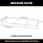 PrinceDeco Stretch Sofa Cushion Covers for Couches and Sofas,Soft Velvet Couch Seat Covers, Sofa Covers Washable, Seat Cushion Cover for 3 Couch Sofa Pet Friendly - Ivory, Each Width Up to 29.5"