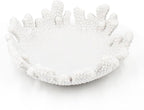 Accessoryway White Coral Textured Decorative Bowl,9.45" Medium Resin Decorative Centerpiece Bowl for Coastal Beach theme house table centerpiece decorations & Nautical decorations for coffee table