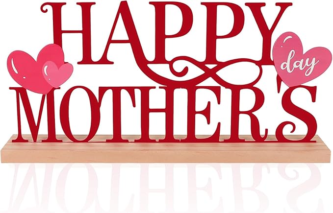 COCHIE Metal Happy Mother's Day Sign, Mothers Day Decorations for Home, Shelf, Mantel, Indoor, Mothers Day Gifts for Mom from Daughter Son, Mother Day Table Top Party Decoration (Mother's Day)