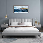 Framed Wall Art Canvas Indigo Abstract Mountain Pictures Wall Decor Blue Grey Orange Mountain Peaks Canvas Painting Prints Modern Abstract Artwork for Living Room Bedroom Decoration 20" x 40"