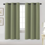H.VERSAILTEX Blackout Curtains for Bedroom Thermal Insulated Room Darkening Living Room Curtains 72 Inch Long Grommet Privacy Protection Window Curtain Panels/Drapes for Nursery, 2 Panels, Sage