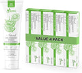 Natural Fluoride Free Toothpaste - Nano Hydroxyapatite, Remineralizing, Sensitive Teeth, Whitening & Zero Waste Tube - Dentist Recommended for Adult & Kids Oral Aloe Vera & Chamomile (4 Pack, Aloe)