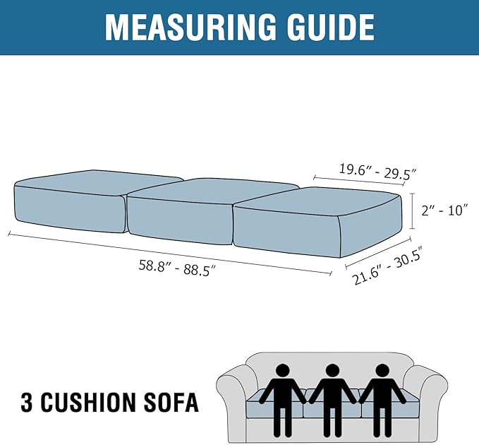 H.VERSAILTEX Velvet Stretch Couch Cushion Cover Plush Cushion Slipcover for Chair Loveseat Sofa Cushion Furniture Protector Seat Cushion Sofa Cover (3 Piece Sofa Cushion Covers, Peacock Blue)