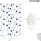 Encasa XO Ironing Mat/Pad (Large 48"x28") with 3mm Padding & Silicone Iron Rest for Steam Pressing on Tabletop or Bed - Heat Resistant, Portable, Quilting & Travel Blanket - Blue Moon