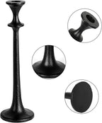 Black Iron Taper Candle Holder - Set of 3 Decorative Candle Stand - Candlestick Holder for Wedding, Dinning, Party