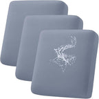 hyha Waterproof Couch Cushion Covers, Stretch Sofa Couch Seat Slipcover for Dog Washable, Non-Slip Waterproof Outdoor Cushion Covers for Patio Furniture Replacement (3 Pieces, Grey)