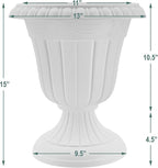 PL10BG Classic Traditional Plastic Urn Planter Indoor/Outdoor 15" x 13", Beige