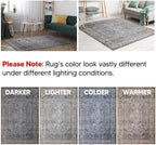 Keen Home Design 9x12 Rug - Machine Washable Area Rug with Non-Slip Backing, Ideal for Living Room, Dining Room, Bedroom - Vintage, Easy Clean, Durable, Low Pile Rug - (9' x 12')