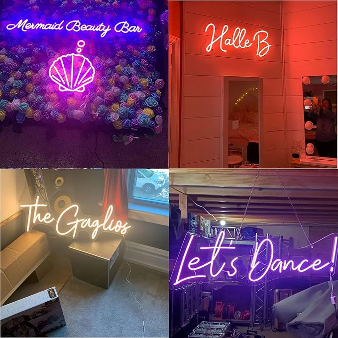 Custom Neon Signs for Wall Decor, CUSTOMNEON Personalized Neon Signs Customizable for Wedding Birthday Prom Party, Custom Neon Lights for Bedroom Bar Studio Beauty Salon Business Shop