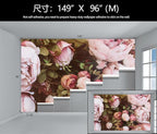 Large Peony Floral Wallpaper Girls Bedroom Pink Rose Flower Wall Mural (Not Peel and Stick)