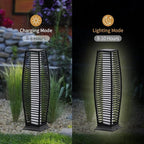 Outdoor Floor Lamp Weather-Resistant Outdoor Wicker Light Solar Powered Lantern Deck Lights for Patio Yard Garden