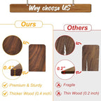 Book Ends, Black Walnut Wooden Bookends for Shelves - Heavy Duty Non-Slip Book Organizers, Upgraded Decorative Bookend Holders for Home, Kitchen, Office, Set of 2, Medium