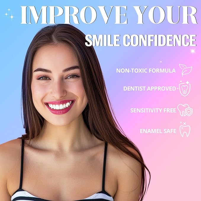 Teeth Whitening Strips White Strip - 28 Pcs Sensitive Whiten Stripe, Natural Enamel Safe Non-Slip Dry Product,30 Minutes Fast Effects Tooth Whitener,14 Treatments Mint Kit for Home Family Travel Work