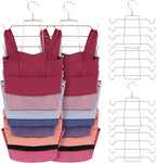 ZEDODIER Tank Top Hanger, 4 Pack Space Saving Bra Hangers, Non-Slip Hanging Sport Bras Holder, Closet Organizers and Storage for Camisoles Tank Tops Bras Ties Swimsuits Strappy Dress, Rose Gold