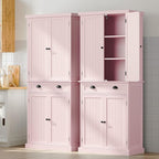 ARTPOWER 72" Tall Kitchen Pantry Storage Cabinet with Drawer and Adjustable Shelves, Pantry Cabinet for Kitchen, Bathroom or Hallway, Pink
