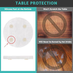White Marble Coasters with Bling Particles, Set of 6 - Natural Marble Stone Drink Coaster with Protective Silicone Feet, 4 inch Diameter, 0.4 inch Thick - Heat-Resistant Coasters for Coffee Table