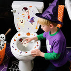 6 Sheet Halloween Stickers Clings Cute Ghost Decals Decor for Kids, Vintage Ghost Evil Pumpkin Reusable Window Stickers for Halloween Party Supplies Home Glass Decorations