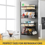 [WIDER Shelf]1 SET Strong Magnetic Shelf Basket for Fridge with Tag & Bamboo Top, XXL Large Magnetic Spice Rack Shelves for Side of Refrigerator, Kitchen Pantry Storage Organizer for Food Fruit Veg