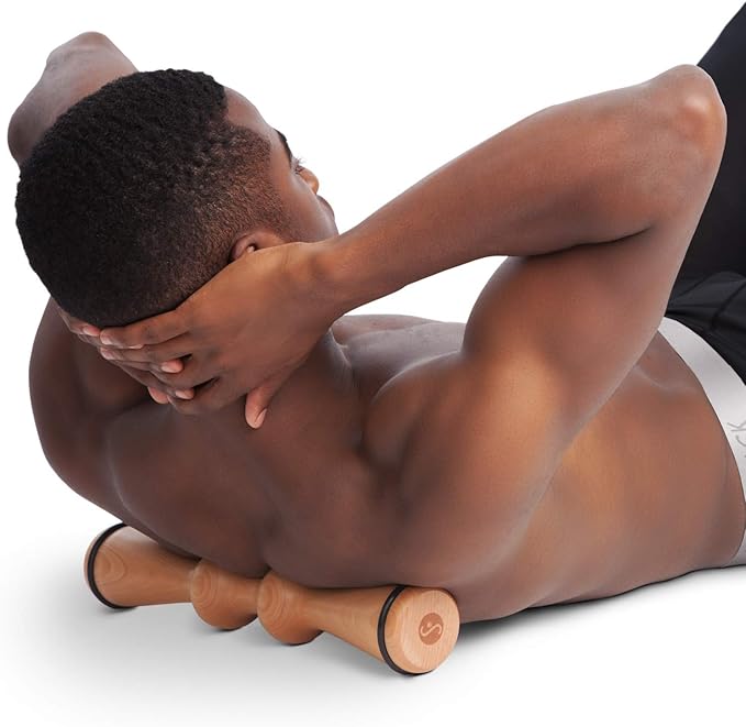 Body Back Wood Back Roller, Spine Stretcher & Aligner, Ma Roller, Back Cracker for Back Pain Relief and Muscle Recovery, Manual Back Massager, Wood Therapy Massage Tool (15 inch)