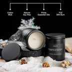 2 Pack Teakwood & Mahogany Candle | Scented Candles for Men, Man Gifts for Men - Masculine Candles - Soy Candle for Home Scented - 7oz Black Jar, Long Lasting