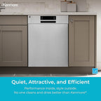 Kenmore 24" Built-in Stainless Steel Tub Dishwasher EasyFlex 3rd, SmartWash, UltraWash Plus, TurboDry, and Adjustable Rack, Energy Star Certified, Fingerprint Resistant