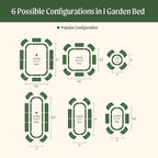 Vego garden 32" Extra Tall Raised Garden Bed Kits, 6 in 1 Modular Raised Planter Box for Vegetables Flowers Fruits Oval Metal Raised Garden, Sky Blue