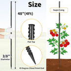Rebar Stakes 48 inches 16-Pack Concrete Form Stakes Straight 3/8" Diameter Rebar Ground Metal Stakes for Landscaping, Securing Fence, Garden Plants Support, Survey Markers and Securing Trees