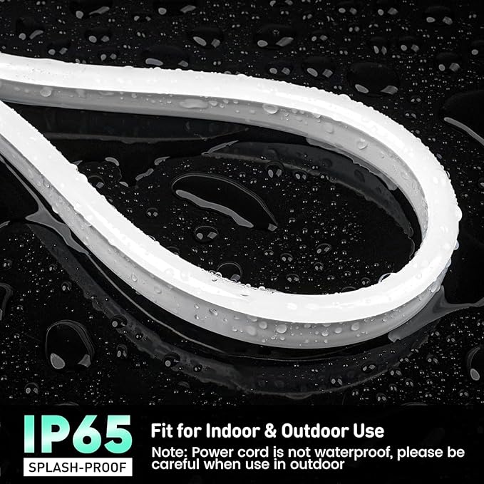 GZBtech RGB LED Neon Rope Lights 100FT/30M, AC 110-120V Waterproof Color Changing LED Rope with Remote Controller, Dimmable Multi Color Neon Rope Lighting for Indoor Outdoor Commercial Use