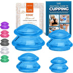 Silicone Cupping Therapy Set Professional Massage Cupping Cups for Cupping Therapy - 8 Cup Kit for Massage, Myofascial Release, Cellulite Reduction - Pack of 2 (Lure Blue)