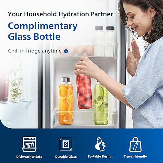 Reverse Osmosis Water Filter Countertop, PHILIPS Compact 5-in-1 RO Water Filtration System Purifier Dispenser with Aquaporin Technology Tested by NASA, NSF/ANSI 372 Certified, Reduce TDS