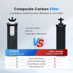 Purewell PF-3 Black 3-Stage Composite Purification Elements, Replacement Filters for ProOne® and Berkey® Filters, ProOne® or Berkey® Big+ Water Filter System and Purewell System (4 Pack, K Series)