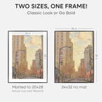 Homeforia 24x32 Poster Frame Black, High End Metal 24 x 32 Large Picture Frames with Mat 20 x 28 for Photo, 24x32 Thin Frame Matted to 20x28 inch Print, 32x24 Frame, Tempered Glass, Wall Kit, Set of 1