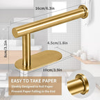 Toilet Paper Holder,Gold,Wall Mount, Upgraded Adhesive Toilet Roll Holder,no Drilling,Bathroom/Rv/Washroom,SUS 304 Stainless Steel,Rustproof (Gold, 1 Piece)