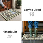 Door Mat Welcome Mat, Heavy Duty Door Mat 17.7 x 29.5 Inch Front Door Mat Rug Doormat for Outdoor Entrance Home Non-Slip Rubber Rug for Front Door, Outside, Entryway, Patio (Yellow Welcome)