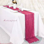 Hot Pink 6 Pack Cheesecloth Table Runner 10FT Boho Fabric Rustic Cheese Cloth Table Runner for Wedding 20 x 120 Inch Long Bridal Shower Baby Shower Gauze Sheer Birthday Party Table Decorations