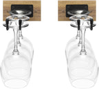 Sorbus Wall Mounted Wine Glass Stemware Rack Set - Wire & Wood Wine Rack Wall Mounted for Wine Glasses, Champagne Glasses, and Drinkware - Complete Your Home Bar & Kitchen Storage, Mahogany