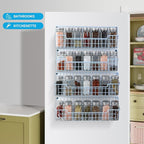 Spice Rack Wall Mount, Wall Spice Organizer for Kitchen Cabinet Door, Pack of 4 Hanging Spice Rack for Wall Saving Kitchen Space, Light Blue