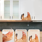 Chicken Lover Gifts Window Stickers, Cute Hens Wall Decals Peel and Stick, Funny Removable Vinyl Chicken Decoration for Farmhouse Kitchen Bedroom Door Refrigerator
