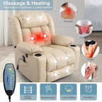 PARKOL Power Lift Recliner Chair for Elderly Breathable Leather Recliner Chair with Massage and Heat,2 Cup Holders,Electric Stand Assist,USB Ports,Gifts for Family (Grey)