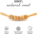 Tuuli Wooden Massage Roller for Waist and Thigh, Multi-Functional Body Roller for Cellulite Reduction and Muscle Tension, Natural Massager for Women and Men (Curved)