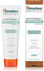 Himalaya Botanique Whitening + Hydroxyapatite Toothpaste for Whiter Teeth & Fresher Breath, Fights Plaque with Hydroxyapatite Support & Mint Flavor, Fluoride Free, SLS Free, & Vegan, 4.0 oz, 4 Pack