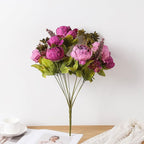 Duovlo Fake Flowers Vintage Artificial Peony Silk Flowers Wedding Home Decoration,Pack of 1 (Purple)