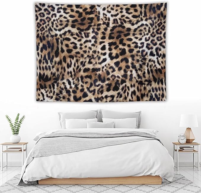 HZOHNAGO Leopard Print Tapestry Nature Wildlife Vintage Cheetah Fur Spot Animal Skin Wild Animals Spots Printed Wall Tapestry Painting Wall Hanging for Bedroom Living Room Dorm 80" W x 60" H