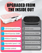 Vibration Plate Exercise Machine, 8000 Vibrations/min Adjustable Fitness Platform, 400 Lbs Capacity Whole Body Workout Extra Large Size Platform with Bluetooth for Weight Loss, Women & Men